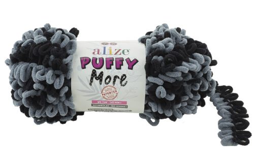 Alize Puffy MORE - Fekete-szürke (6284)