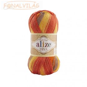 Alize DÍVA BATIK - Narancs-Sárga-Tejes kávé melír