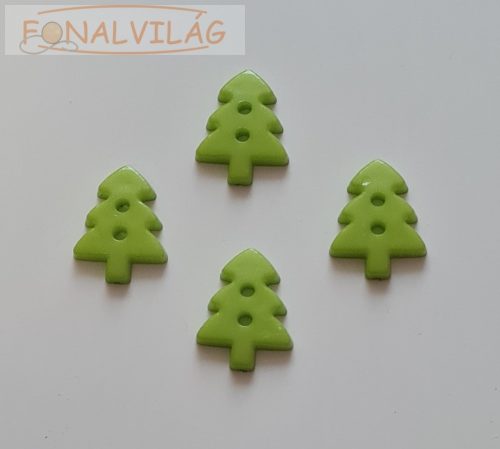 Fenyőfa gomb, zöld - 4db/csomag