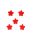 Csillag gomb, piros - 5db/csomag