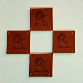 Bőr hatású felvarrható "Hand Made" cimke - 4db/csomag   Bőr hatású felvarrható "Hand Made" cimke - 4db/csomag