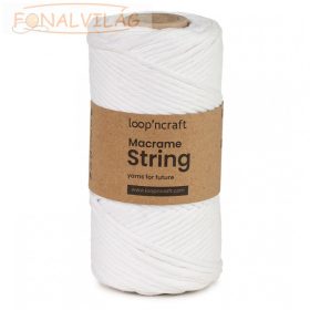 Macrame String (Kifésülhető), 3mm - Fehér