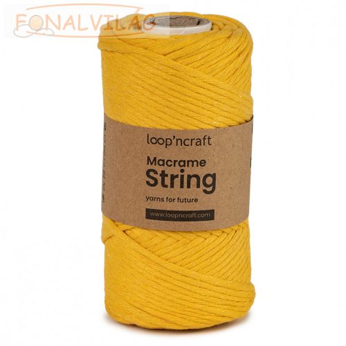 Macrame String (Kifésülhető), 3mm - Sárga