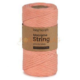   Macrame String (Kifésülhető), 3mm - Lazac (narancsos pink)
