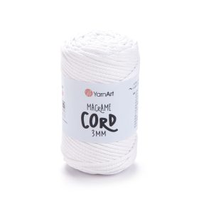 MACRAME CORD zsinór fonal, 3mm - Fehér - 751