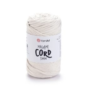 MACRAME CORD zsinór fonal, 3mm - Natur - 752