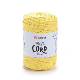 MACRAME CORD zsinór fonal, 3mm - Sárga - 754
