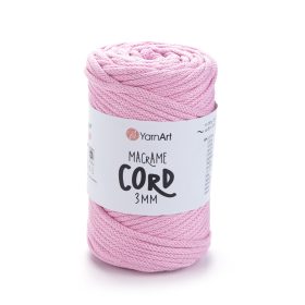 MACRAME CORD zsinór fonal, 3mm - Rózsaszín - 762