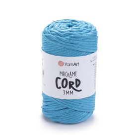 MACRAME CORD zsinór fonal, 3mm - Türkiz - 763