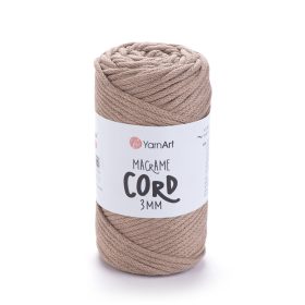 MACRAME CORD zsinór fonal, 3mm - Drapp - 768