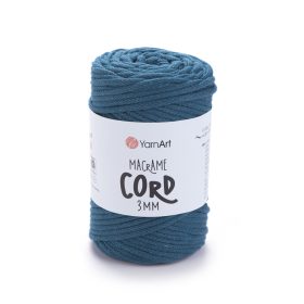MACRAME CORD zsinór fonal, 3mm - Petrol kék - 789