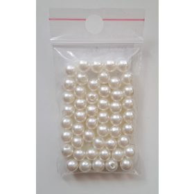 Akril gyöngy, 6mm - 50db/cs - Fehér