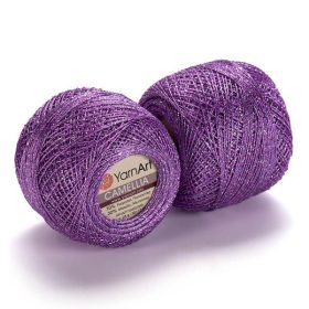 Camellia horgoló fonal - Lila ezüst szállal - 414