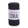 Yarnart CORAL fényes zsinórfonal - Fekete 1902