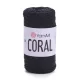 Yarnart CORAL fényes zsinórfonal - Fekete 1902
