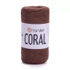 Yarnart CORAL fényes zsinórfonal - Barna 1905
