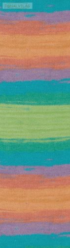 Alize COTTON GOLD BATIK - Narancs-türkisz-zöld melír (4530)