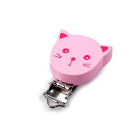 Cumilánchoz csipesz, fa - Cica - Rózsaszín Cumilánchoz csipesz, fa - Cica - Rózsaszín