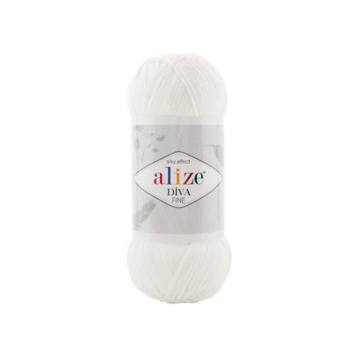 Alize DÍVA FINE  horgoló és kötőfonal - Fehér - 055