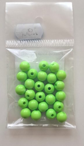 Műanyag gyöngy, 8mm - 25db/cs - Zöld