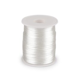 Szatén zsinór (patkányfarok), fényes fehér - 2mm