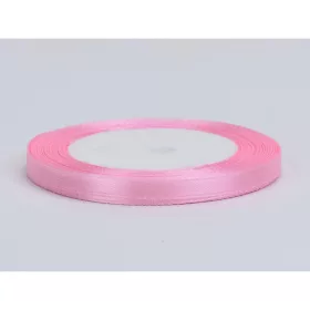 Szatén szalag, rózsaszín - 6mm x 22m/tekercs