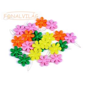 Tűbefűző, műanyag virágforma